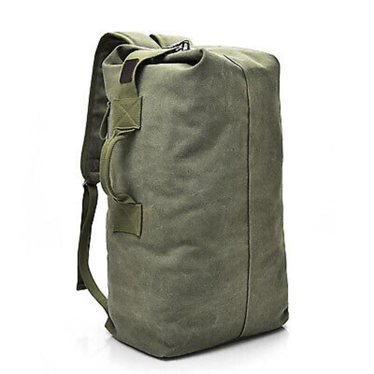 Large Capacity Travel Backpack for Men - Canvas Rucksack, Khaki, Small - SuperSaverAU - view 6