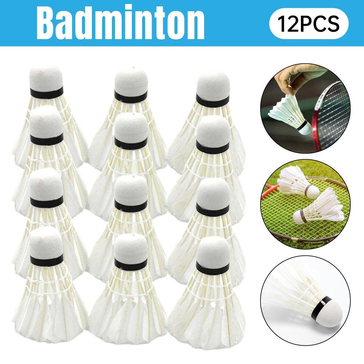 12 Pcs Feather Badminton Shuttlecocks for Training