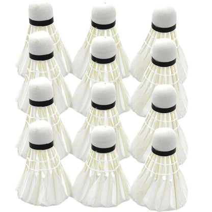 12 Pcs Feather Badminton Shuttlecocks for Training