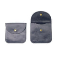 Premium 10 Pack Grey Velvet Jewellery Pouches with Button Closure