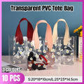 10pcs Small Fresh Transparent PVC Tote Bag Wedding Candy Gift Bag Daisy Design - Red - S - SuperSaverAU - view 1