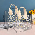 10pcs Small Fresh Transparent PVC Tote Bag Wedding Candy Gift Bag Daisy Design - Red - S - SuperSaverAU - view 3