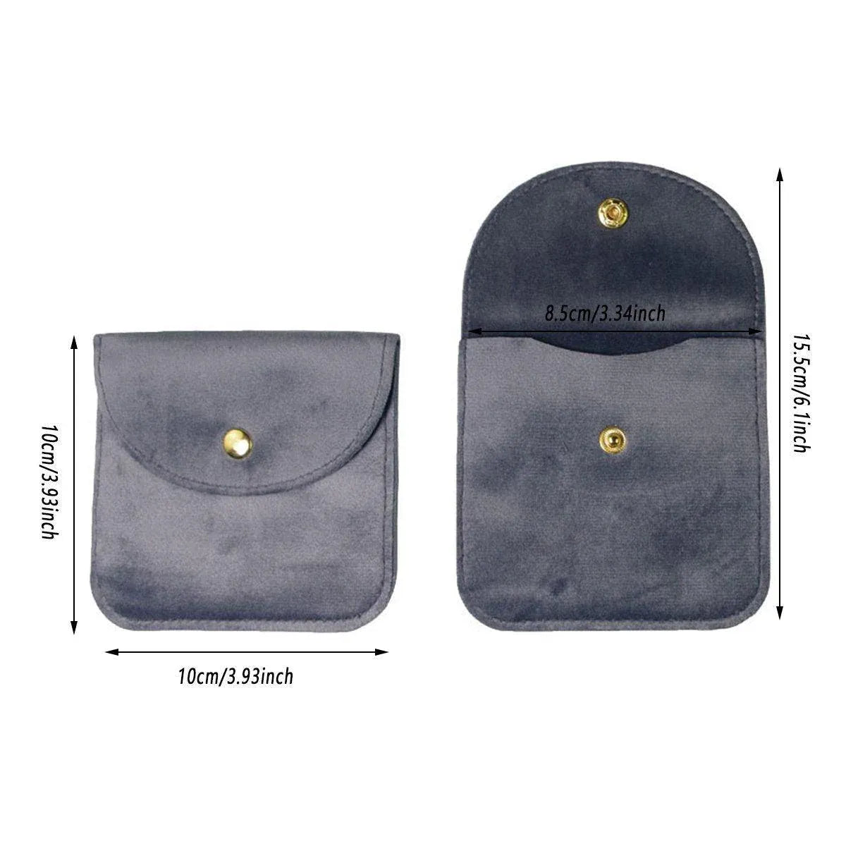 Premium 10 Pack Rose Red Velvet Jewellery Pouches with Button Closure