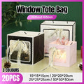 20PCS Open Window for Flower Doll Wedding Gift Transparent Square Packaging Bag - Black 30-30-30cm - SuperSaverAU - view 1