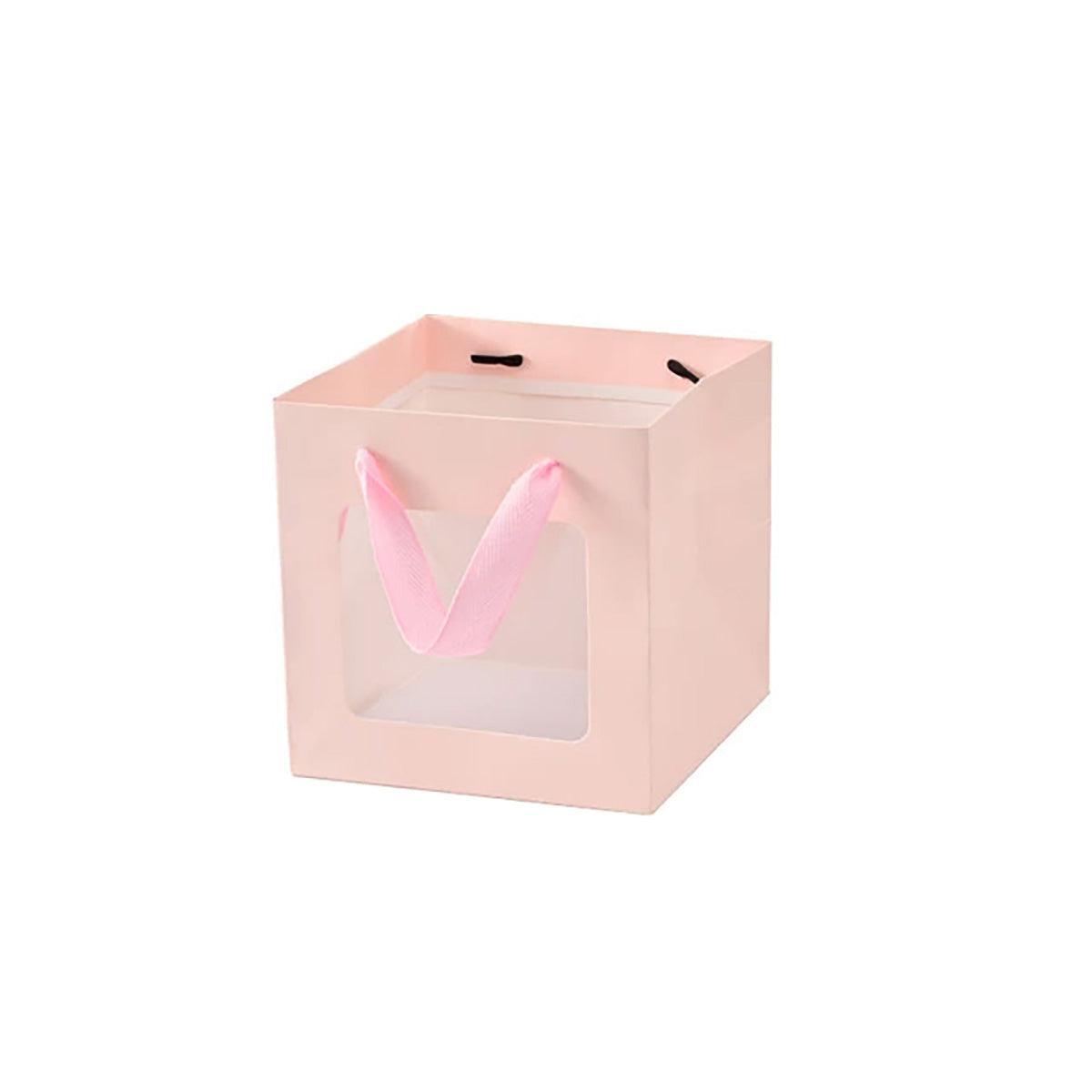 20PCS Open Window for Flower Doll Wedding Gift Transparent Square Packaging Bag - Black 30-30-30cm