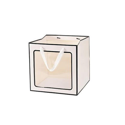 20PCS Open Window for Flower Doll Wedding Gift Transparent Square Packaging Bag - Pink 15-15-15cm