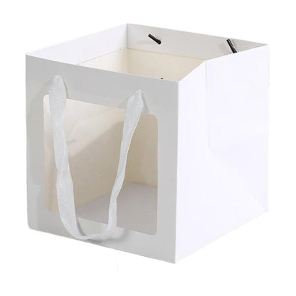 20PCS Open Window for Flower Doll Wedding Gift Transparent Square Packaging Bag - Pink 15-15-15cm