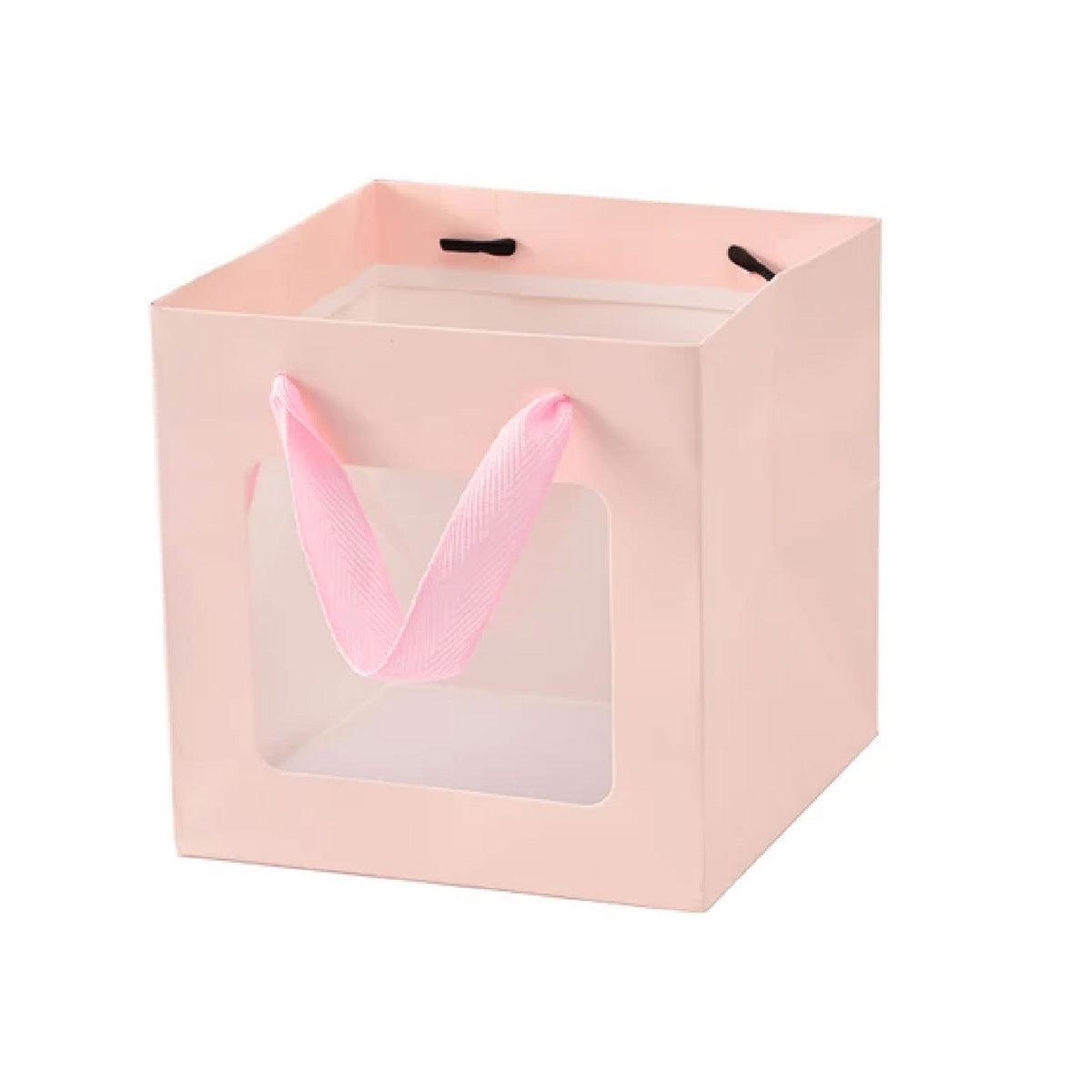 20PCS Open Window for Flower Doll Wedding Gift Transparent Square Packaging Bag - Pink 15-15-15cm - SuperSaverAU - view 11