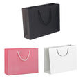 25X Kraft Paper Bags Gift Shopping Bag Carry White Pink Black Bag With Handles - Black-17-24-10 - SuperSaverAU - view 2