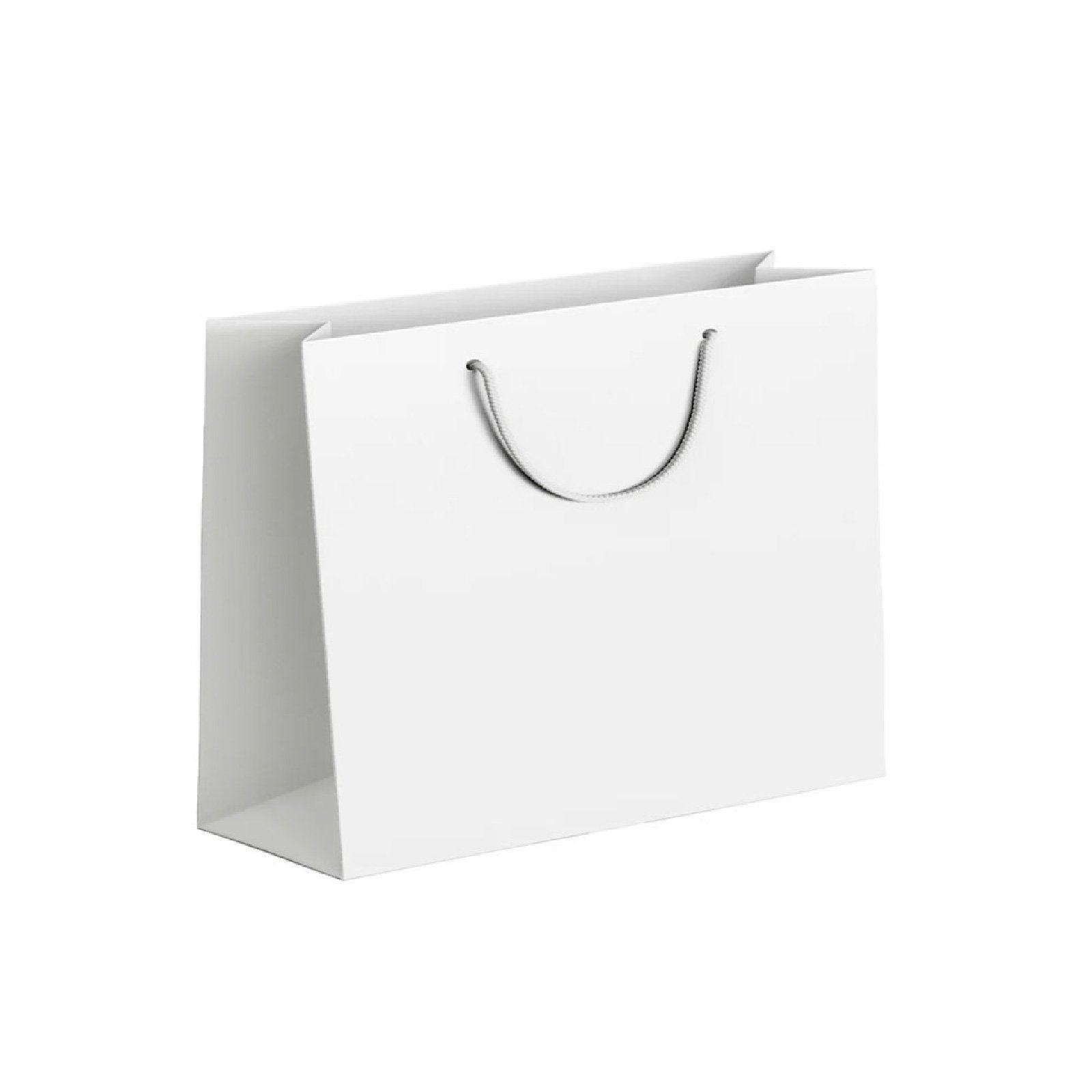 25X Kraft Paper Bags Gift Shopping Bag Carry White Pink Black Bag With Handles - Black-17-24-10 - SuperSaverAU - view 5