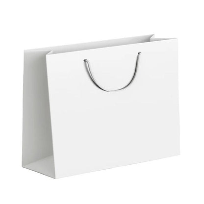 25X Kraft Paper Bags Gift Shopping Bag Carry White Pink Black Bag With Handles - Pink-17-24-10