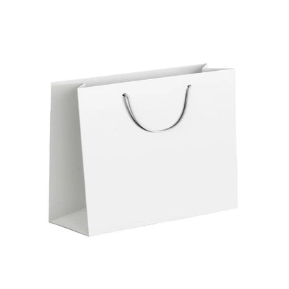 25X Kraft Paper Bags Gift Shopping Bag Carry White Pink Black Bag With Handles - Pink-22-30-8