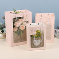 25x Thick Gift Bags with Transparent Window for Valentines Day Bouquets and Gift - Tote-Bag-25pcs-Red-18-13-25cm - SuperSaverAU - view 3