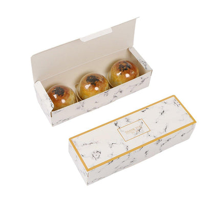 25PCS Long Strip Clamshell Packaging Box - 3-Compartment Dessert Storage