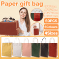 Gift Kraft Paper Bags for Packaging and Takeaway 50PCS - Black-21*15*8cm - SuperSaverAU - view 1