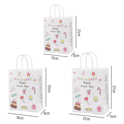 50PCS Colourful Kraft Paper Gift Bags Reusable Party Favor Bags for School Events - BDLW-18*9*23cm