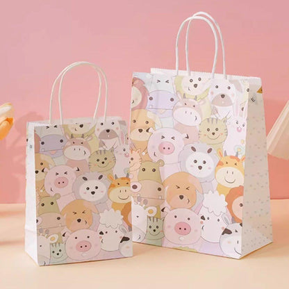 50PCS Colourful Kraft Paper Gift Bags Reusable Party Favor Bags for School Events - BDLW-18*9*23cm