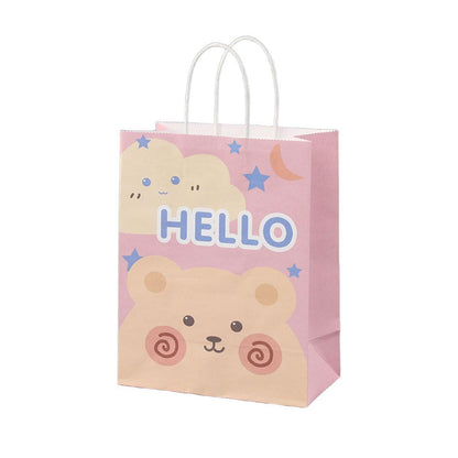 50PCS Colourful Kraft Paper Gift Bags Reusable Party Favor Bags for School Events - BDLW-18*9*23cm