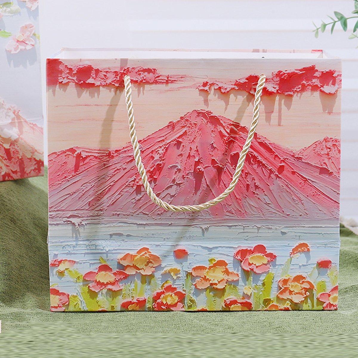 50PCS Cloud Mountain Petals Cream Wind Stereo Oil Painting Paper for Gift Wrapping - B - SuperSaverAU - view 3