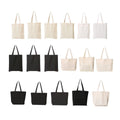 5PCS Canvas Tote Bag Cotton Blank DIY Shopping Shoulder Bags - Black 35*40*10cm - SuperSaverAU - view 1