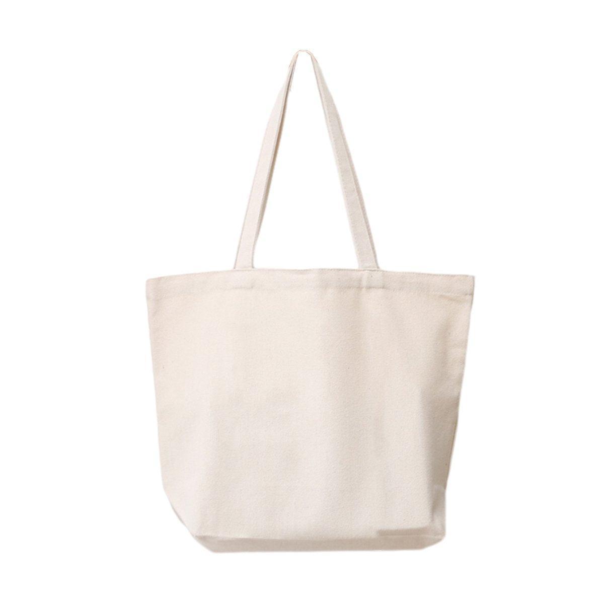 5PCS Canvas Tote Bag Cotton Blank DIY Shopping Shoulder Bags - Black 40*30*10cm - SuperSaverAU - view 8