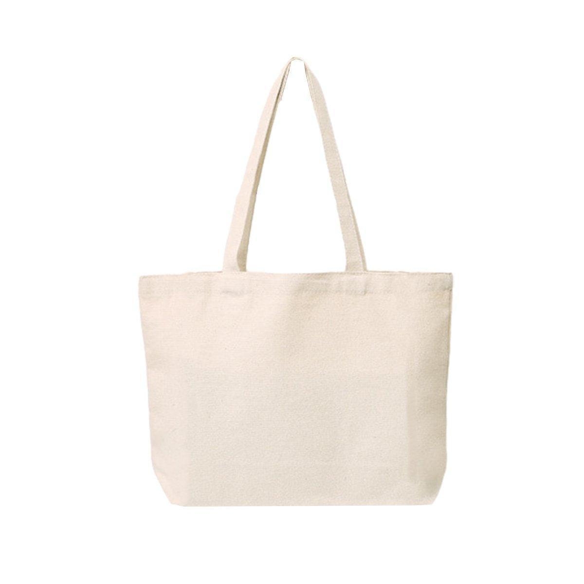 5PCS Canvas Tote Bag Cotton Blank DIY Shopping Shoulder Bags - Black 40*50cm - SuperSaverAU - view 3