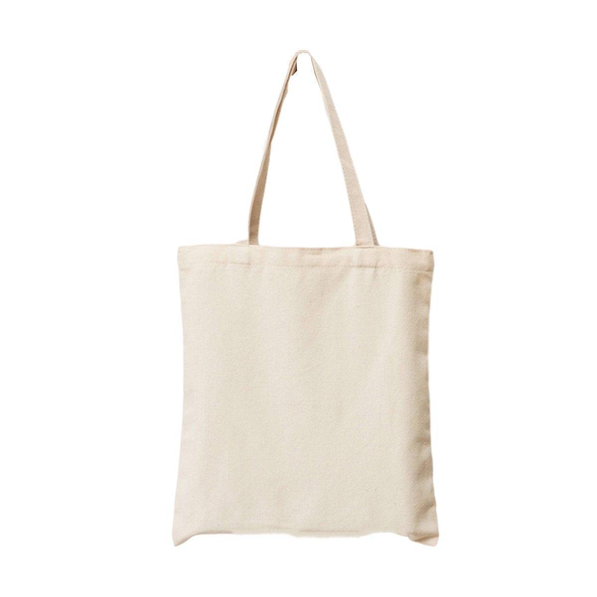 5PCS Canvas Tote Bag Cotton Blank DIY Shopping Shoulder Bags - Natural 40*30*10cm