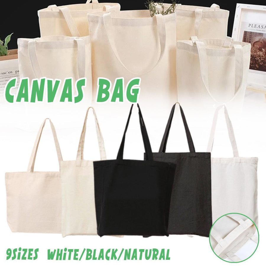 5PCS Canvas Tote Bag Cotton Blank DIY Shopping Shoulder Bags - Natural 45*35*15cm - SuperSaverAU - view 1