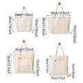 5PCS Canvas Tote Bag Cotton Blank DIY Shopping Shoulder Bags - White 35*40cm - SuperSaverAU - view 3