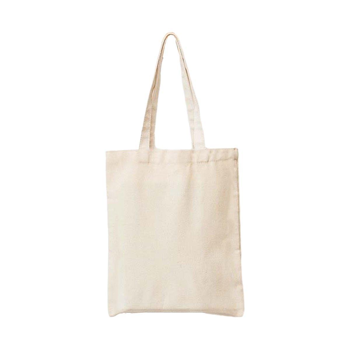 5PCS Canvas Tote Bag Cotton Blank DIY Shopping Shoulder Bags - White 35*40cm - SuperSaverAU - view 5