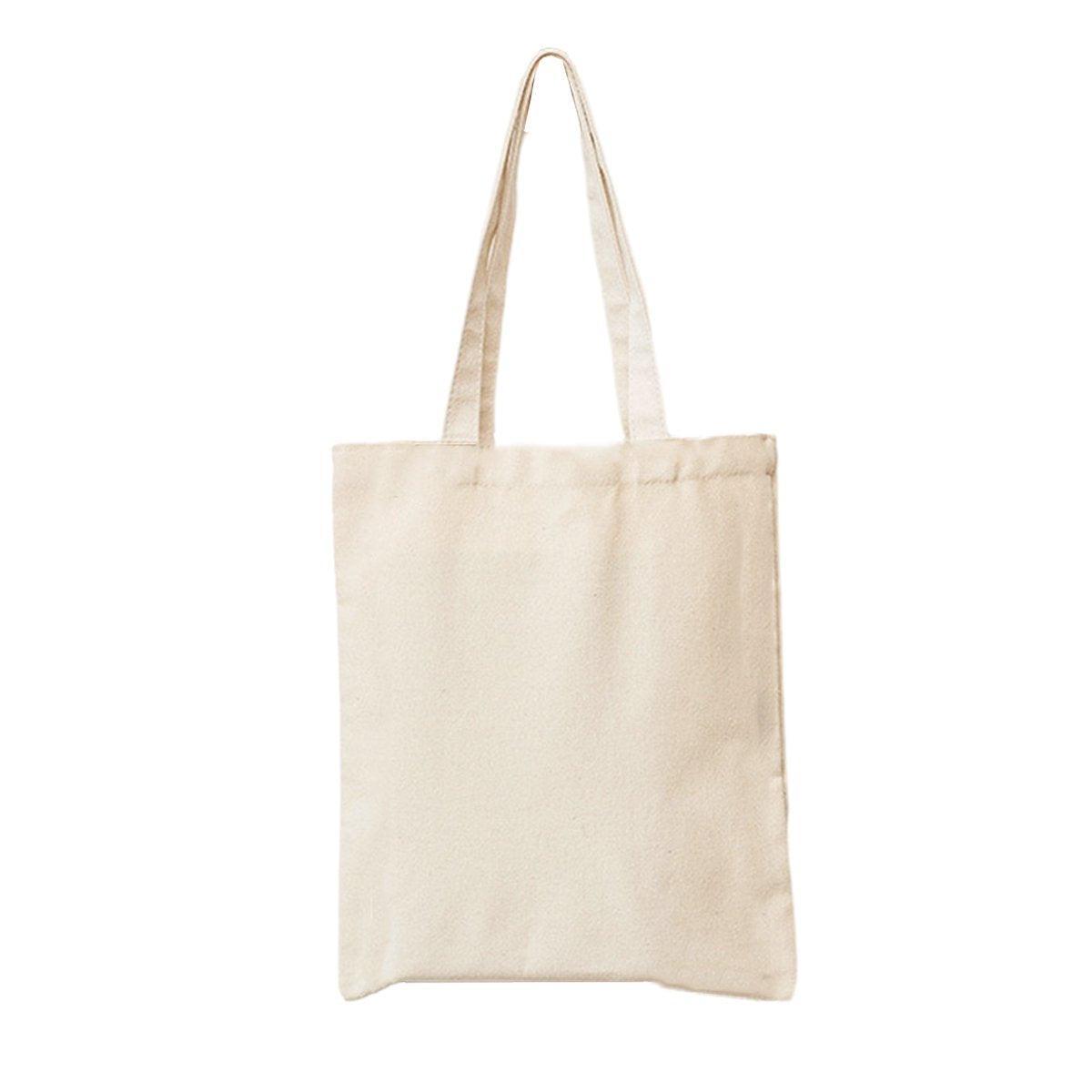 5PCS Canvas Tote Bag Cotton Blank DIY Shopping Shoulder Bags - White 35*40cm