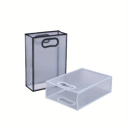 25pcs Transparent PVC Handbag for Wedding Festival Candy Gift Packaging Bag - Black-26*18*8cm