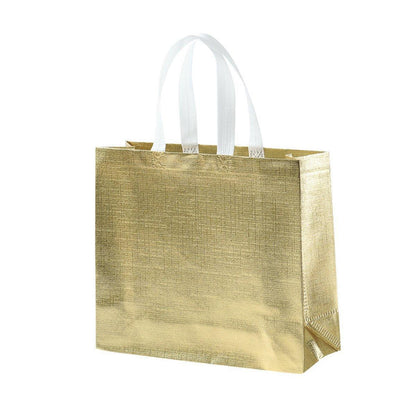 25PCS Embossed Non-Woven Tote Bag Fashion Shopping Gift Packaging Bag - Black-40*30*12cm