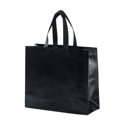 25PCS Embossed Non-Woven Tote Bag Fashion Shopping Gift Packaging Bag - Black-40*30*12cm