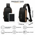 Anti-Theft Chest Bag with USB Port, Waterproof, 6.7 x 2.8 x 12.6 inches - SuperSaverAU - view 3