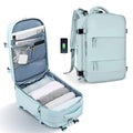 Waterproof Travel Backpack 15.6" Laptop Compartment USB Charging Blue - SuperSaverAU - view 4