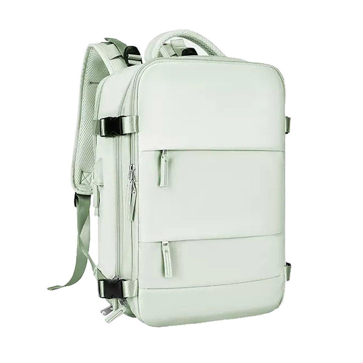 Waterproof Travel Backpack 15.6" Laptop Compartment USB Charging Blue