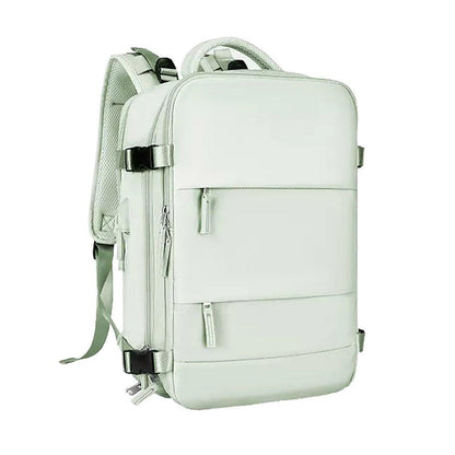 Waterproof Travel Backpack 15.6" Laptop Compartment USB Charging Blue