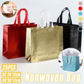 25PCS Embossed Non-Woven Tote Bag Fashion Shopping Gift Packaging Bag - Gold-40*30*12cm - SuperSaverAU - view 1