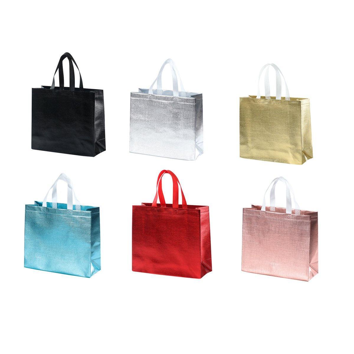 25PCS Embossed Non-Woven Tote Bag Fashion Shopping Gift Packaging Bag - Gold-40*30*12cm