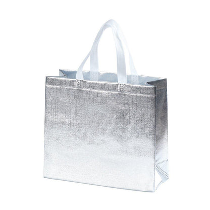 25PCS Embossed Non-Woven Tote Bag Fashion Shopping Gift Packaging Bag - Gold-40*30*12cm