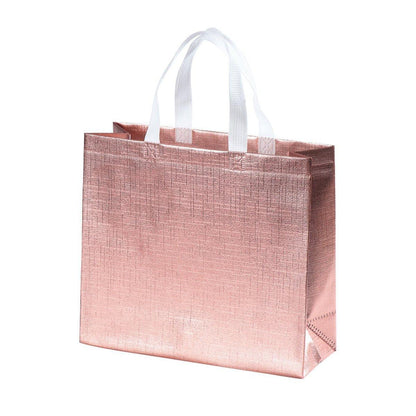25PCS Embossed Non-Woven Tote Bag Fashion Shopping Gift Packaging Bag - Gold-40*30*12cm