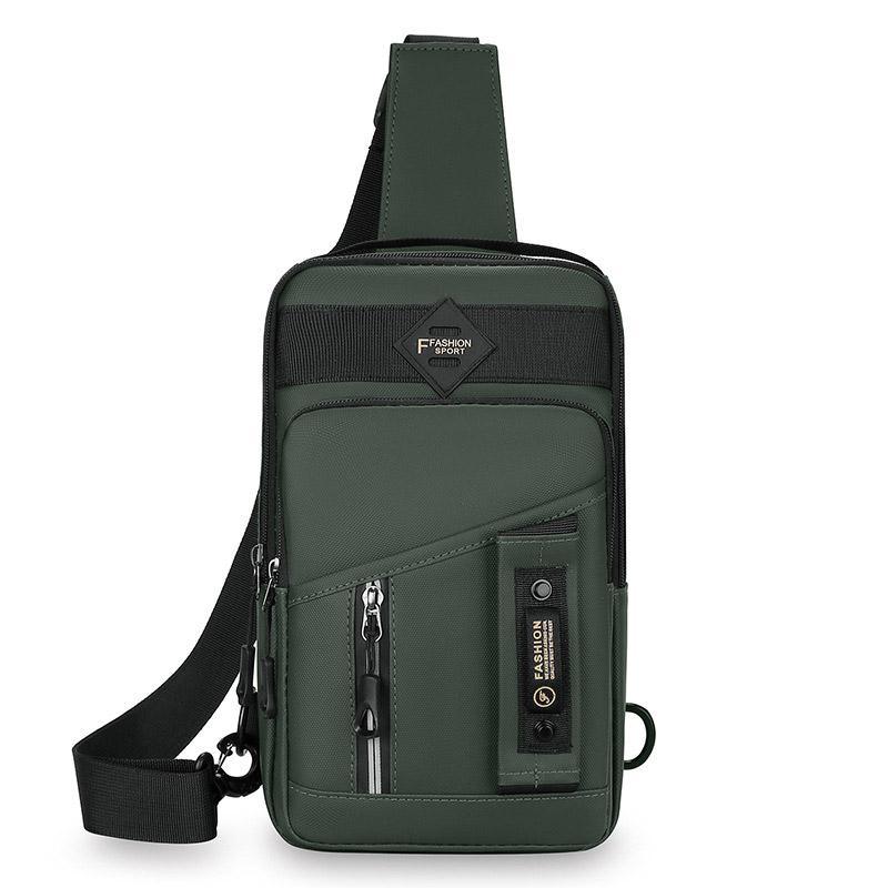 Premium Green Men's Waterproof Multifunctional Crossbody Bag 17x7x30cm