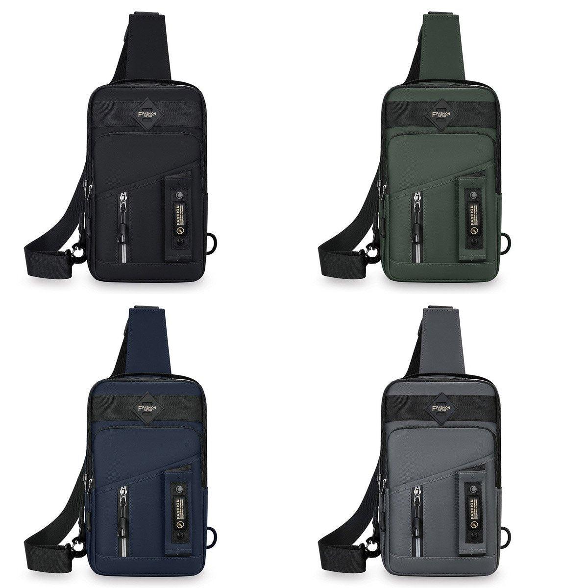 Premium Grey Men's Waterproof Multifunctional Crossbody Bag 17x7x30cm
