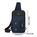 Premium Grey Men's Waterproof Multifunctional Crossbody Bag 17x7x30cm