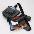 Premium Grey Men's Waterproof Multifunctional Crossbody Bag 17x7x30cm