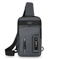 Premium Grey Men's Waterproof Multifunctional Crossbody Bag 17x7x30cm