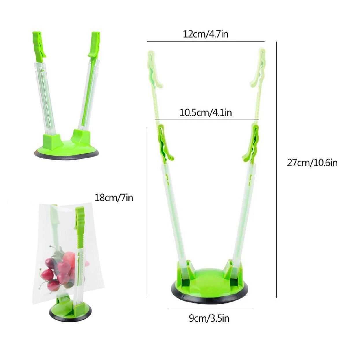 8PCS Kitchen Bag Holder Stand - Plastic Storage Rack with Adjustable Arms - SuperSaverAU - view 2
