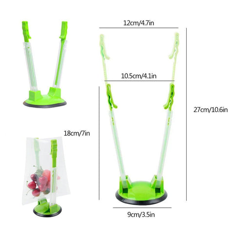 8PCS Kitchen Bag Holder Stand - Plastic Storage Rack with Adjustable Arms - SuperSaverAU - view 2