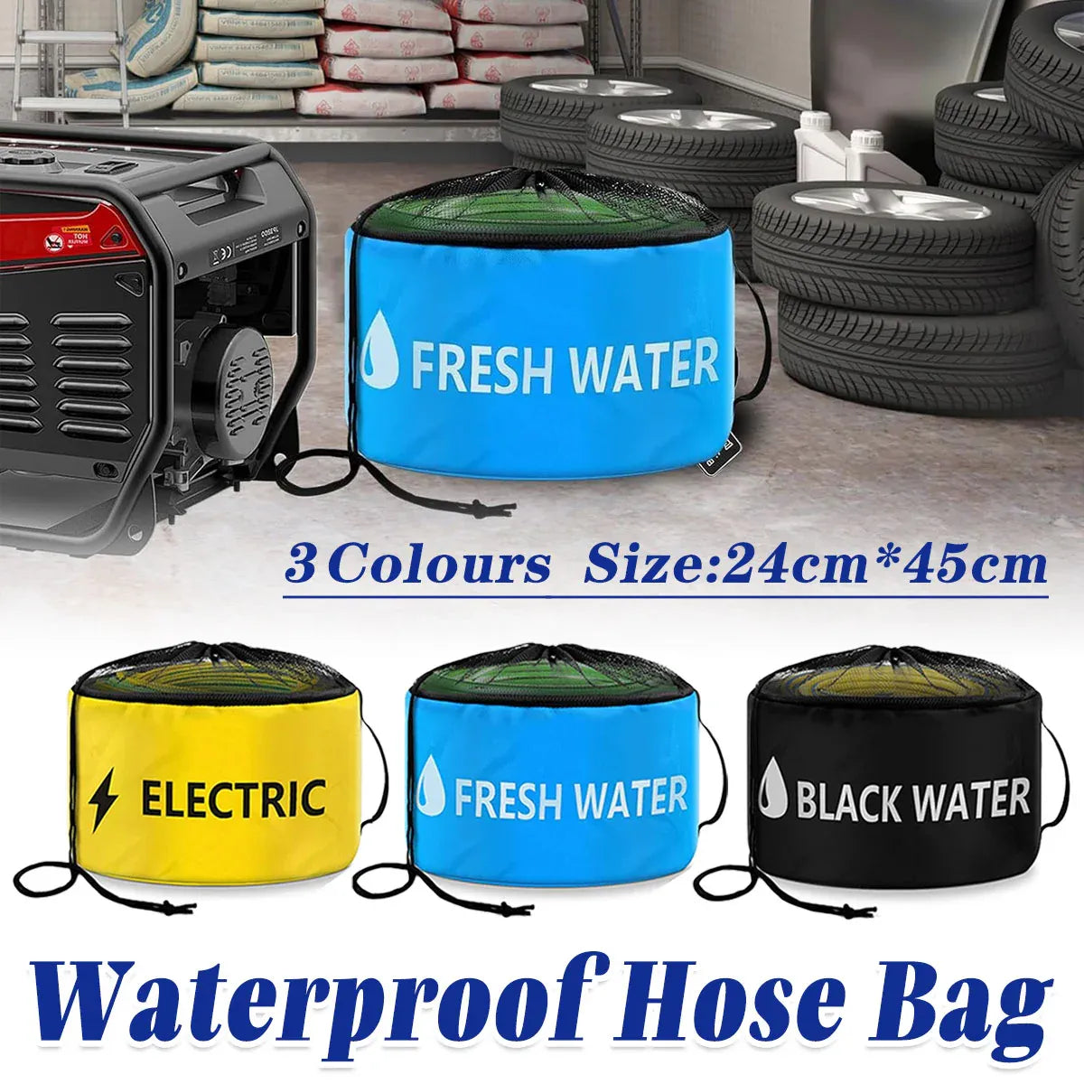 Premium Waterproof Hose Storage Bag - Yellow